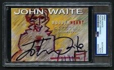 John Waite signed autograph 3.5x4.5 Wooden Heart Print Singer Musician PSA Slab picture