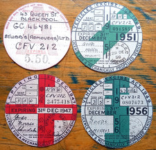 Rare 1947-1956 UK Tax Discs & Windscreen Identity Certificate Morris Commercial picture