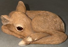 Vintage Sandicast Fawn Resting Scupture 1981 # 120 Collectible Signed By Artist picture