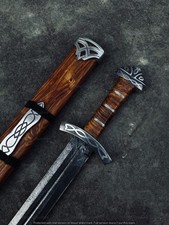 Handmade Damascus Viking Sword with Scabbard.Medival,Norse Sword picture
