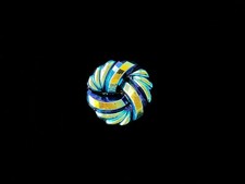 23mm Czech Glass Knot Button Black Purple Blue AB With Glass Shank picture