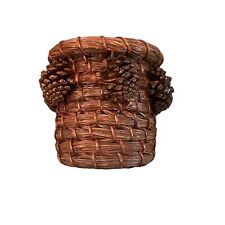 Wicker Pine Cone Basket Brown 5x5 Super Cute As Planter picture