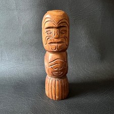 VINTAGE TAKO MAORI CHIEF HAND CARVED BY RANGATIRA CRAFTS NZ WOOD CARVING 15CM picture