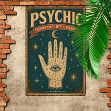 Classic Psychic Reader Palmistry Fortune Teller Vintage Metal Sign picture
