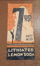 1930's  7up Lithiated Lemon Soda general store tin sign advertising soda picture