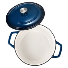 Uimoso 6 Qt Blue Enameled Cast Iron Dutch Oven with Lid and Handles picture