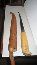 Vintage J. Marttiini Rapala Fish Fillet Knife Blade W/Leather Sheath Finland picture