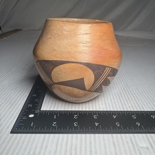 Vtg Indian Pueblo Native Anerican Indian Pottery Bowl Vessel Jar 4.75” (Hopi?) picture
