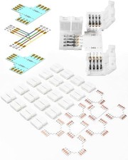 20Pcs 4-Pin Led Light Strip Connectors Set with 8 Pcs Double-Sided Cuttable T... picture