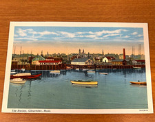 The Harbor Gloucester Mass Postcard vintage crisp unposted picture