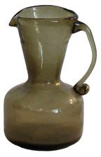 Vintage Art Glass Hand Brown Glass Small Pitcher 4.5 inches Tall bud vase picture
