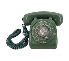 Vintage MCM Automatic Electric Rotary Telephone Style 80 Avocado Green Untested picture