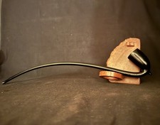 Brebbia Italy Brevettato Churchwarden - One-Piece Ebonite Vulcanite Estate Pipe, picture