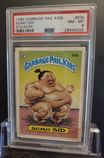PSA 8 NM/MT 1985 Garbage Pail Kids OS2 83b Sumo Sid STICKER MATTE Back Very Rare picture