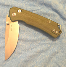 Kizer T1 BD NITROV Drop Point Plain Green Micarda picture