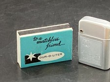 Vintage Dur-O-Liter Tilt Cover Pocket Lighter Original Box Instructions USA picture