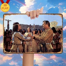 A Dramatic Scene from a Classic Western Film Tin Metal Signs Home Décor 8x12 picture
