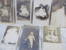 Lot of 7~Antique Victorian BABY Infants Photographs RPPC~Adorable picture