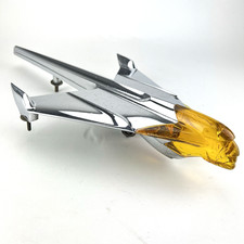 1954 PONTIAC CHIEFTAIN 517629BLC JET PLANE/IDIAN FACE CHROME HOOD ORNAMENT picture