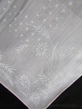 Vintage Pink Hankie Printed Daisies Handkerchief Print Flowers Hanky 1356 picture
