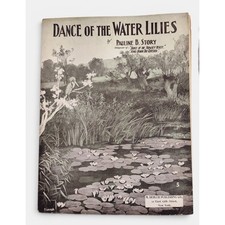 Dance of the Water Lilies 1903 Antique Sheet Music Floral Pond Scene Wall Decor picture