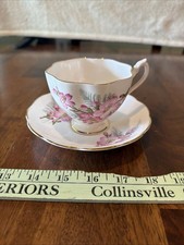 Vintage Queen Anne  Pink Queen Anne Teacup & Saucer  8470 Bone China picture