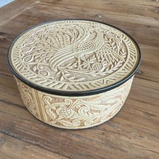 Vintage Smith Crafted Chicago Peacock Embossed Faux Leather Tin Box 8