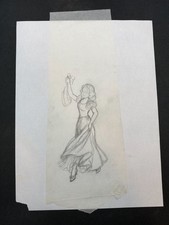 Disney Snow White Original Studio Drawing Vellum Tracing Paper Partial Sketch picture