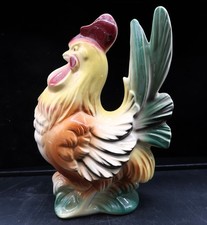 Vtg Royal Windsor Ceramic Rooster Figurine Mid Century Ohio Pottery Foil Label 7 picture