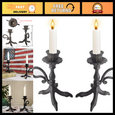 Elegant Claw Foot Candlestick Holders - Black Taper Candle Holders Set of 2 picture