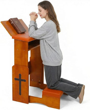 Fanwer Folding Prayer Bench for Home Use - Adjustable Wooden Kneeler for Prayer picture