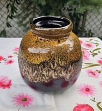 Vintage MCM Scheurich Keramik Fat Lava Ceramic Pottery Vase #284-19 West Germany picture