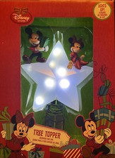 2013 Disney Store Mickey & Minnie Twinkle Light Up Star Christmas Tree Topper picture