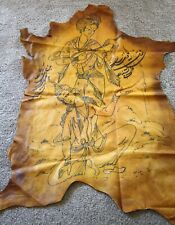 Ink Drawing on leather hide Omar Khayyam Rubaiyat Persian calligraphy art picture