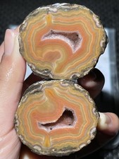 1 Pair Rough Unpolished China Agate Nodule Xuanhua crystal 156g 68 picture