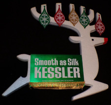 Vintage Christmas Reindeer Store Display Advertising Kessler Whiskey Sign picture