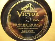 YIDDISH Sholom SECUNDA 1937 Bei Mir Bistu Shein KATE SMITH VICTOR 78 Jewish. picture