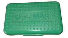 Vintage 1990s Spacemaker Green & Clear Plastic Pencil Box Storage Case Retro Y2K picture