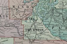 Vintage 1905 WASHINGTON Map 22