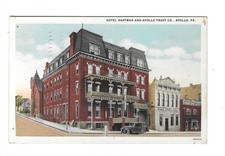 Hotel Hartman and Apollo Trust Company Apollo PA Pennsylvania 1938 Postcard picture