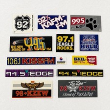 Vtg Dallas DFW Radio Station Sticker Lot Of 12 Y95 Eagle 94.5 EDGE KZEW KISS FM picture