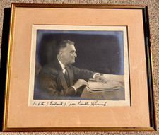 Harris & Ewing Franklin D. Roosevelt Framed Matted Signed B&W Portrait Photo picture