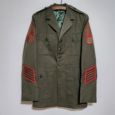 Vintage 1989 USMC Service Alpha Dress Green Wool Uniform Jacket Coat Master picture