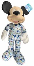 Disney Mickey Mouse 20” Plush 2022 Blue Pajamas Rainbows and Hearts / Brand New picture