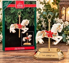 Hallmark Keepsake 1992 Tobin Fraley Carousel Horse Ornament w Display Stand picture