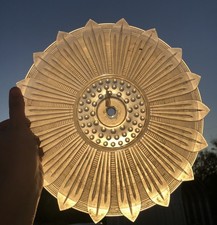 Art Deco Sunflower Glass Ceiling Shade Vintage White Frosted 10.5” Mcm *read picture