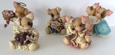 Enesco This Little Piggy Figurines Lot of 5 Love Hearts Angel Baby 1990’s picture
