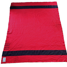 Vintage Hudson Bay 4 Point Wool Blanket Red & Black 70