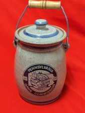 PA Game Commission Stoneware Crock Jar Lid Handle 1895-1995 Centennial Pottery picture