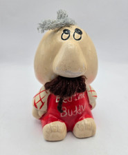 Bedtime Buddy Russ Berrie Man with Hair & Moustache Vintage Ceramic Coin Bank picture